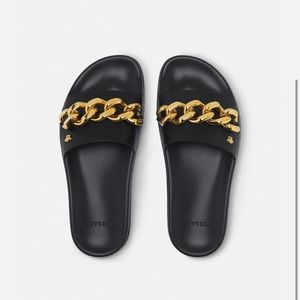 Versace Medusa Chain Leather Slides